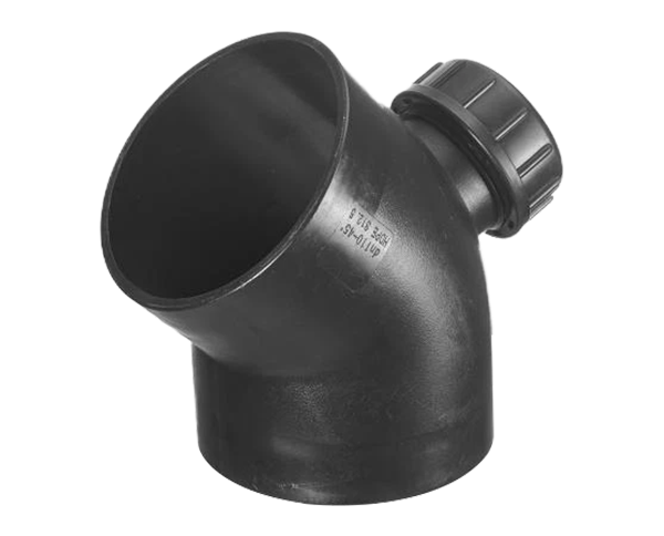 45° elbow with inspection port